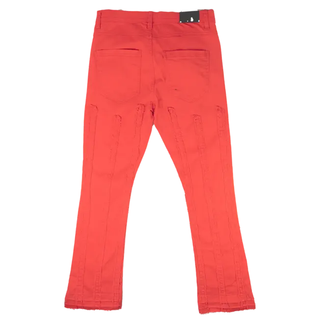 GOOD THINGS LAST 4EVER GTL4 Stacked Frayed Jeans Red