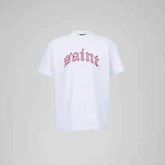 Tourn Tourn Saint Embroidery Tee White Red