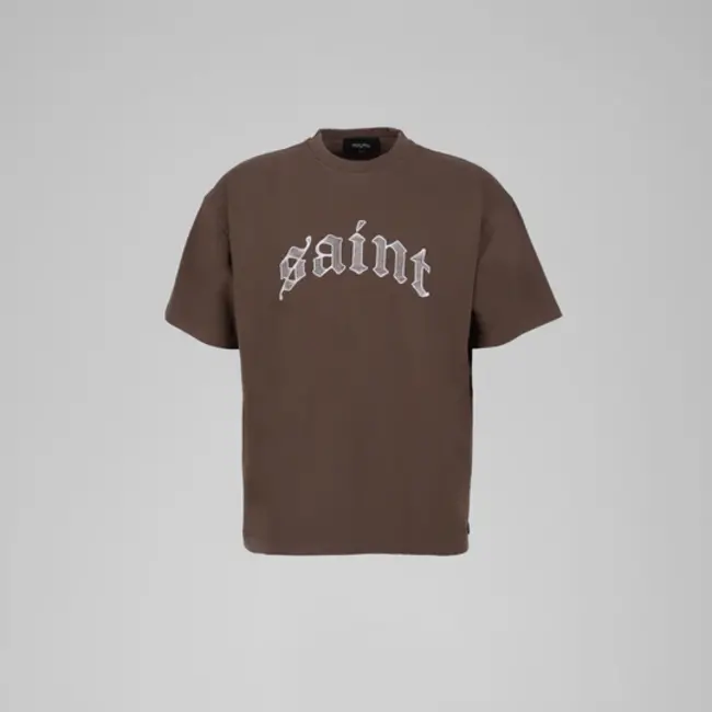 Tourn Tourn Saint Embroidery Tee Brown White