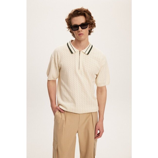 Kuwalla Kuwalla Knit Zip Polo Cream (UKUL-0125-KZP712)