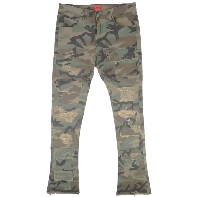 Ajenda Ajenda Stacked Jeans Camo AJD3029