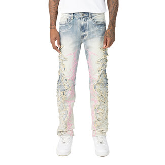 Smoke Rise Smoke Rise Freay Patch Fashion Jeans Ombre Blue(JP25126)