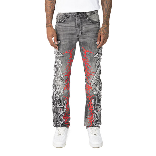 Smoke Rise Smoke Rise Freay Patch Fashion Jeans Shibuya Black(JP25126)