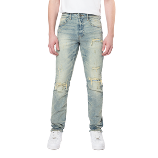 Smoke Rise Smoke Rise Wave Effect Jeans Pier Blue(JP24108)