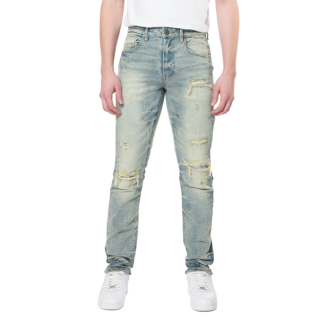 Smoke Rise Smoke Rise Wave Effect Jeans Pier Blue(JP24108)