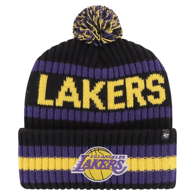 47 Brand '47 Brand LA Lakers Cuff Pom Knit Hat Black/Purple