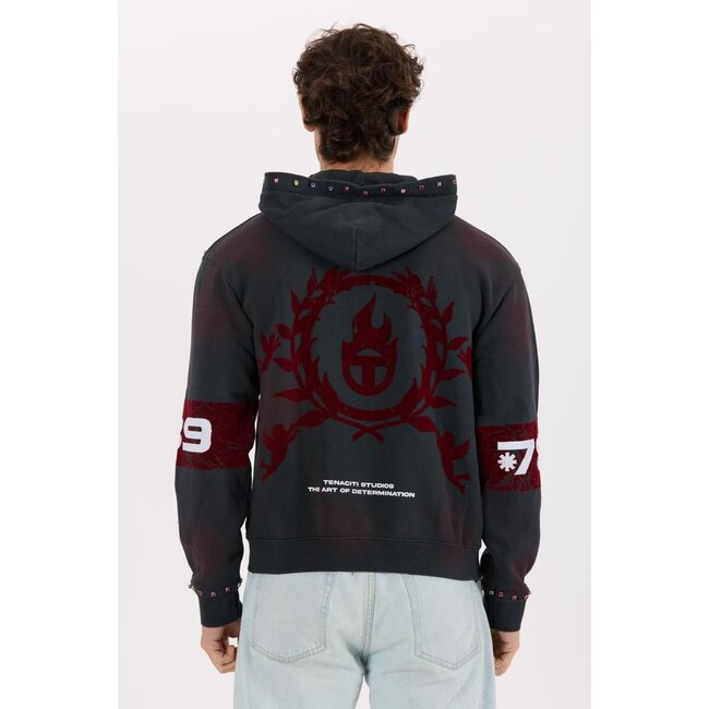 Tenaciti Tenaciti Zip Up Hoodie Black Red (T25-2005)