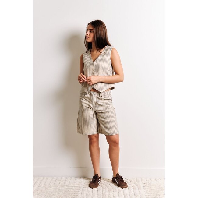 Kuwalla Kuwalla Herringbone Belted Shorts (WKUL-0126-HBS303L)