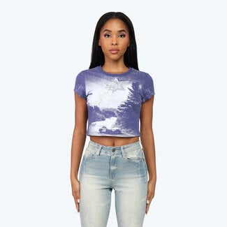 Smoke Rise Smoke Rise Rhinestone Fitted T-Shirt Future Dusk