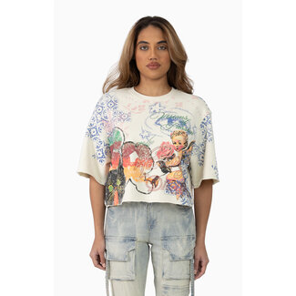 Smoke Rise Smoke Rise Rhinestone Boxy T-Shirt Turtledove