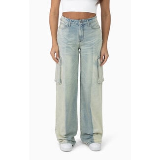 Smoke Rise Smoke Rise High Rise Half Washed Jeans West Blue