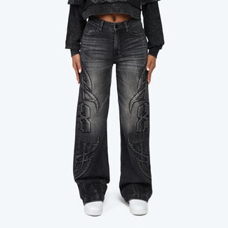 Smoke Rise Smoke Rise High Rise Wide Leg Jeans Willow Black