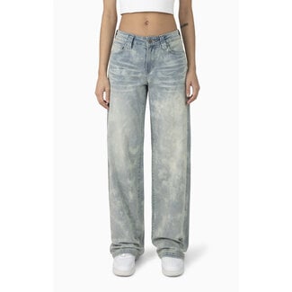 Smoke Rise Smoke Rise Mid Rise Washed Wide Jeans Rad Blue