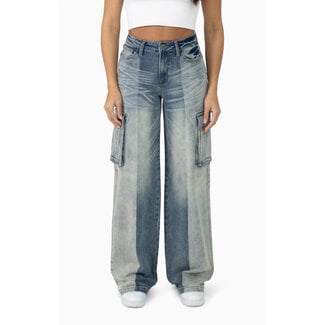 Smoke Rise Smoke Rise High Rise Half Washed Jeans Ray Blue