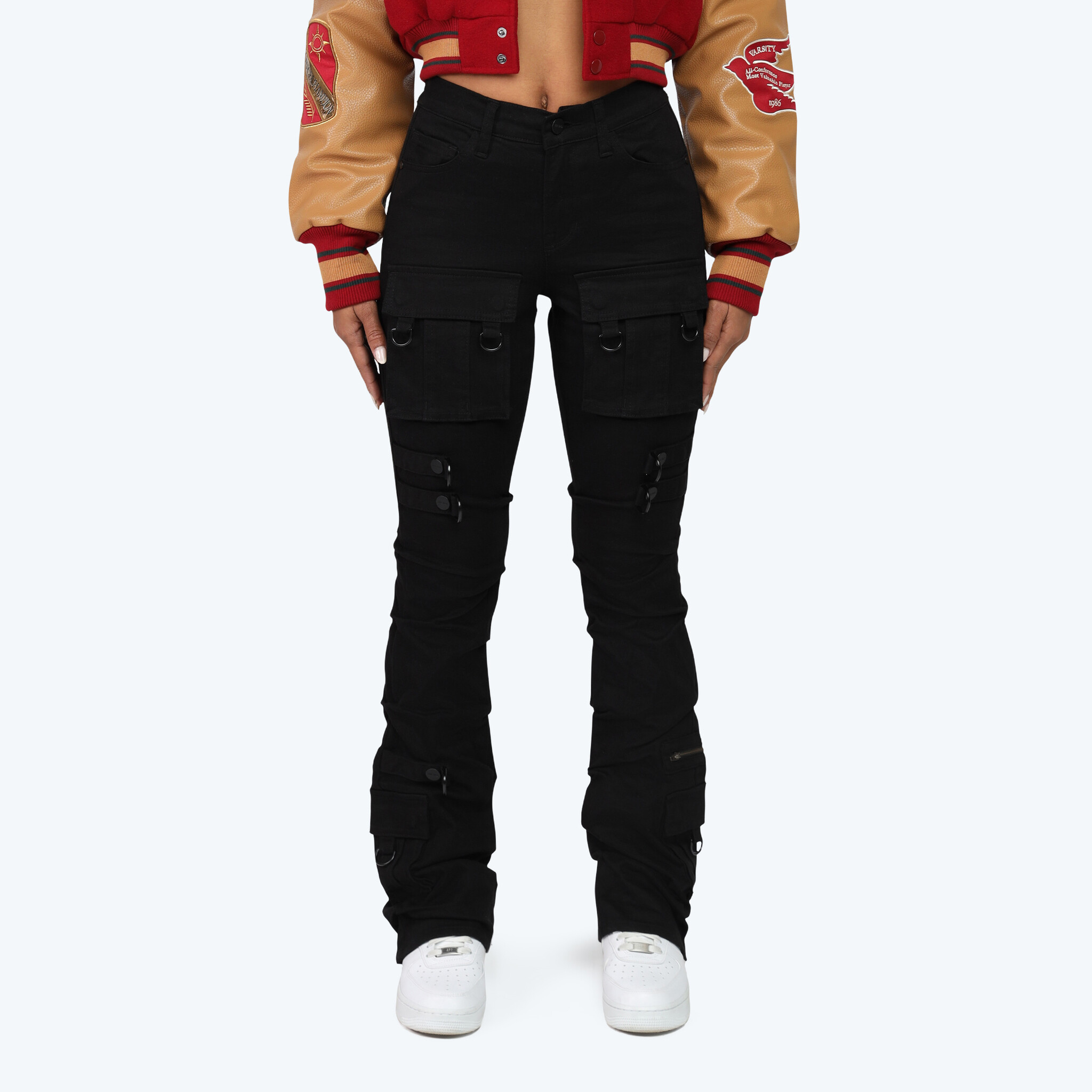 Stack High Ris Smoke Rise High Rise Stack Pinch Jeans Black - Evoque Mtl