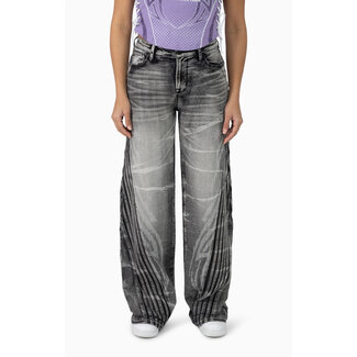 Smoke Rise Smoke Rise High Rise Printed Wide Leg Jeans Crystal Black