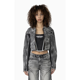 Smoke Rise Smoke Rise Sportcore Slim Jean Jacket Shale Black