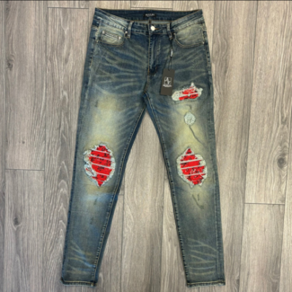 alvajo Alvajo Distressed Paisley Denim