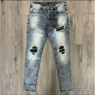 alvajo Alvajo Distressed Acid Denim