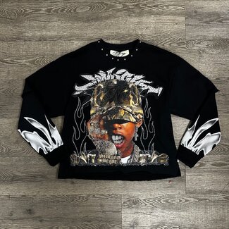 BKYS BKYS "Sunlight" Crop Long Tee Black Camo(C1537)
