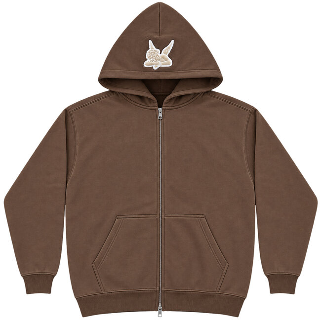 Tourn Tourn Saint Hoodie Zip Up Brown-CRM (HZ-003)