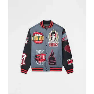 Reason NYC Reason Scarface Varsity Jacket Grey (001)