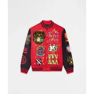 Reason NYC Reason Cash Flow Varsity Jacket Red (003)