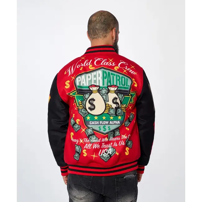 Reason NYC Reason Cash Flow Varsity Jacket Red (003)