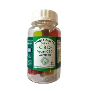 Whole Circle Farms WCF - Vegan CBD Gummies 30 ct. 50mg CBD ea (1500mg)