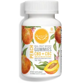 wyld WYLD: Hemp Gummies -  20ct Peach 400mg CBD : 200mg CBC