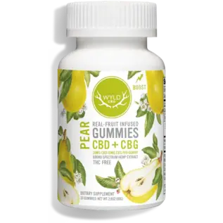 wyld WYLD: Hemp Gummies- 20ct Pear 400mg CBD : 200 CBG