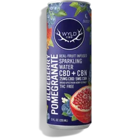 wyld WYLD: Sparkling Water - Blueberry Pomegranate 25mg CBD : 5mg CBN