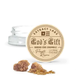Extract Labs Extract Labs - Crumble: God's Gift - Indica, 800MG CBD, (1gr, 0.03oz)