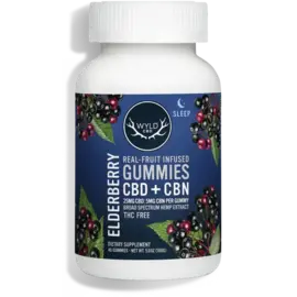 wyld WYLD: Hemp Gummies- 40ct Elderberry, 25mg CBD : 5mg CBN