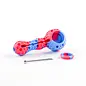 LuvBuds LuvBuds - Silicone Honeycomb Pipe Glass Bowl w/ Dabber- Assorted colors