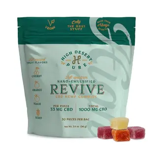 High Desert Pure HighDesertPure- Revive, Full Spectrum VEGAN CBD Gummies, 33mg CBD ea