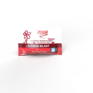 Angel Industries Blossom-ZOOM- Single Vegan Gummy- 50mgCBG;CBD, Citrus Blast