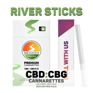 Metolius Metolius-  River Sticks- 10pk Premium Cannaretts- CBD & CBG 1:1