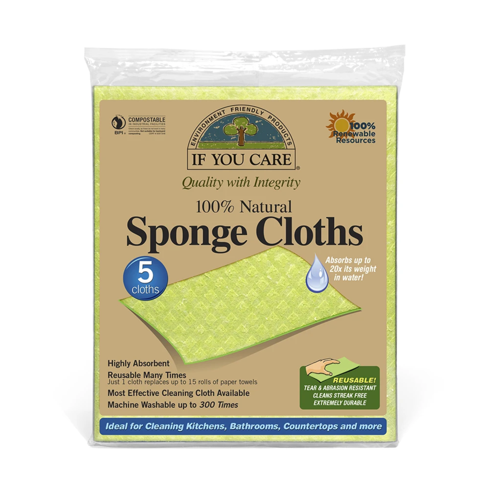 If You Care If You Care Sponge Cloths 5pk