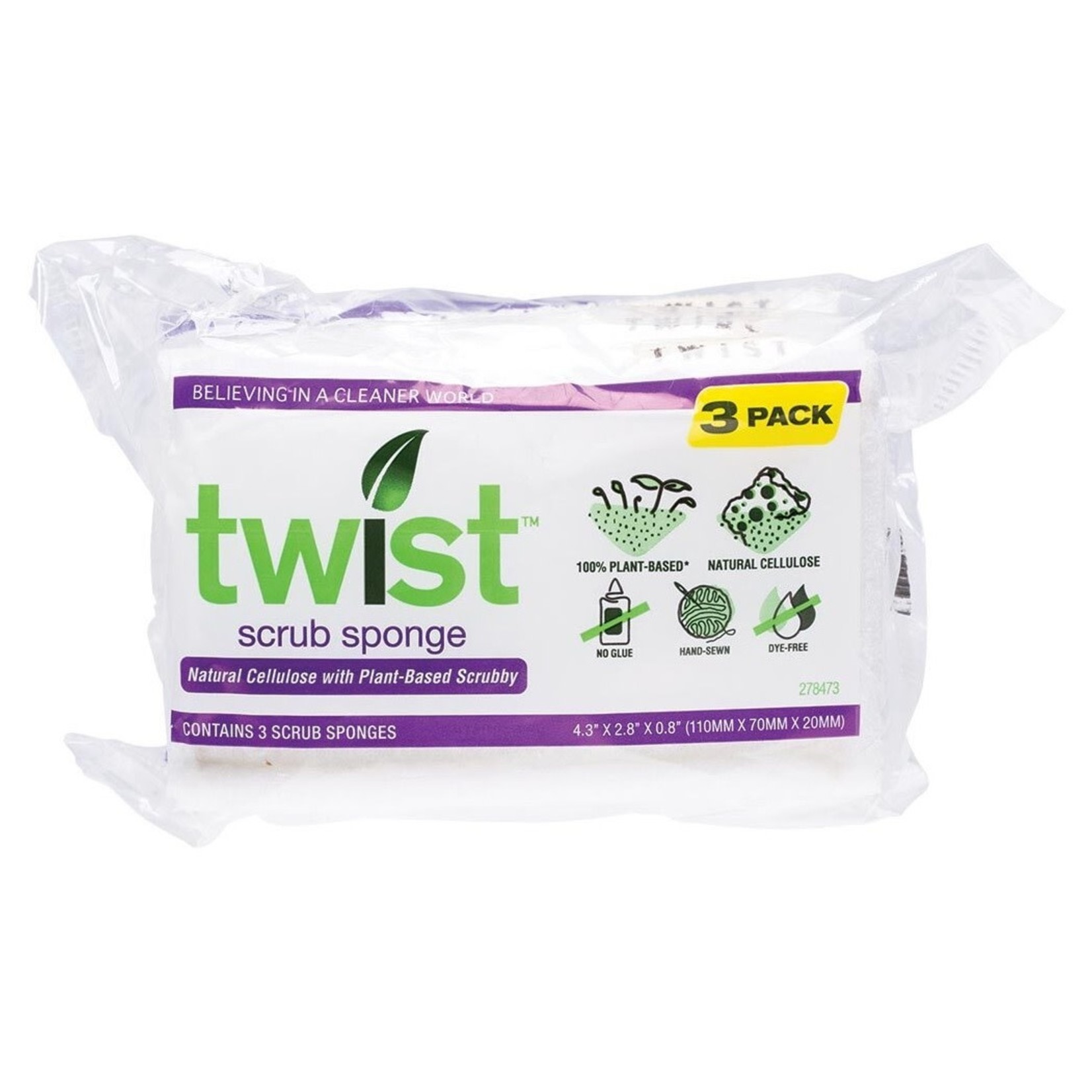 Twist Twist Scrub Plant-Based Sponge & Scour Pad 3pk