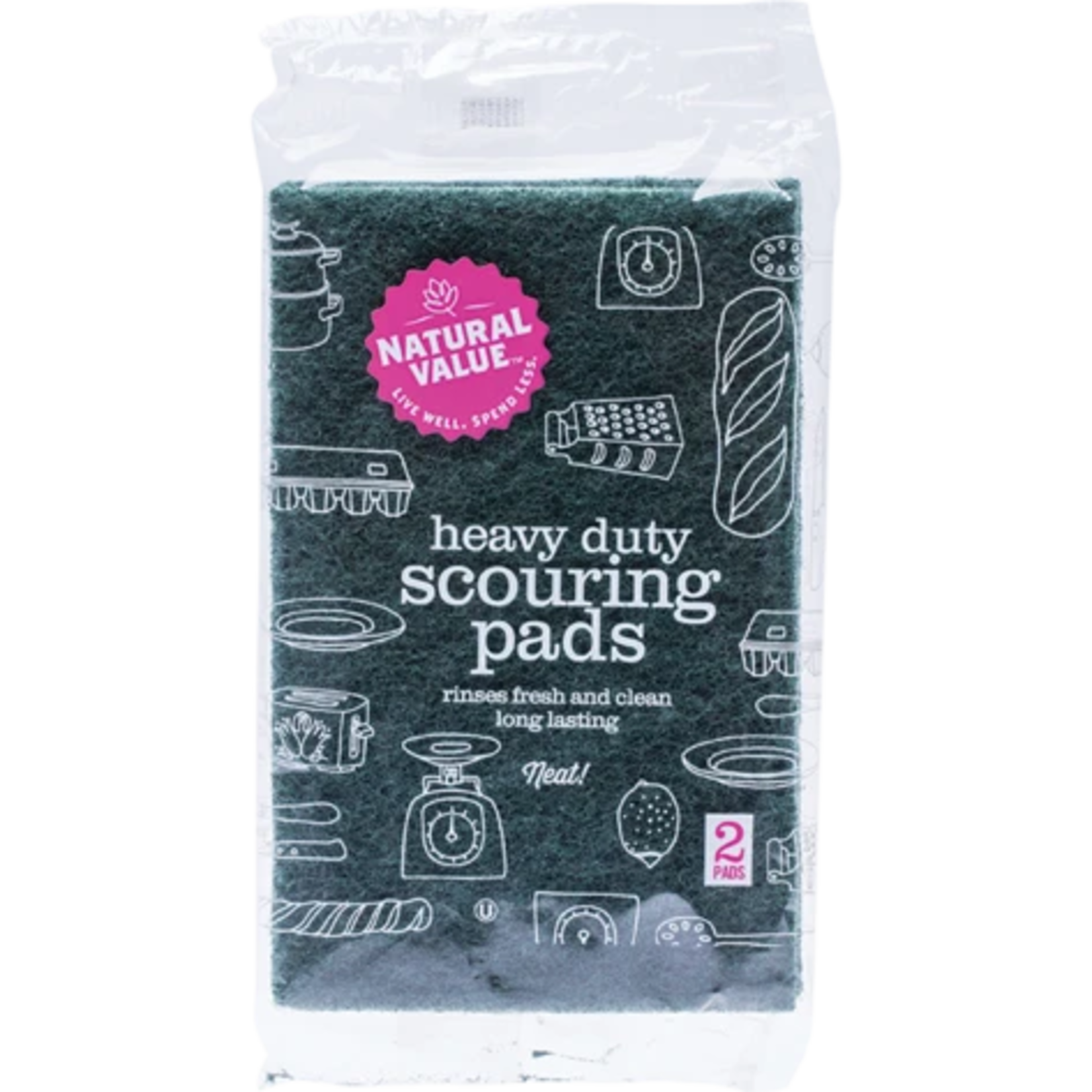 Natural Value Natural Value Heavy Duty Scouring pads x 2pk