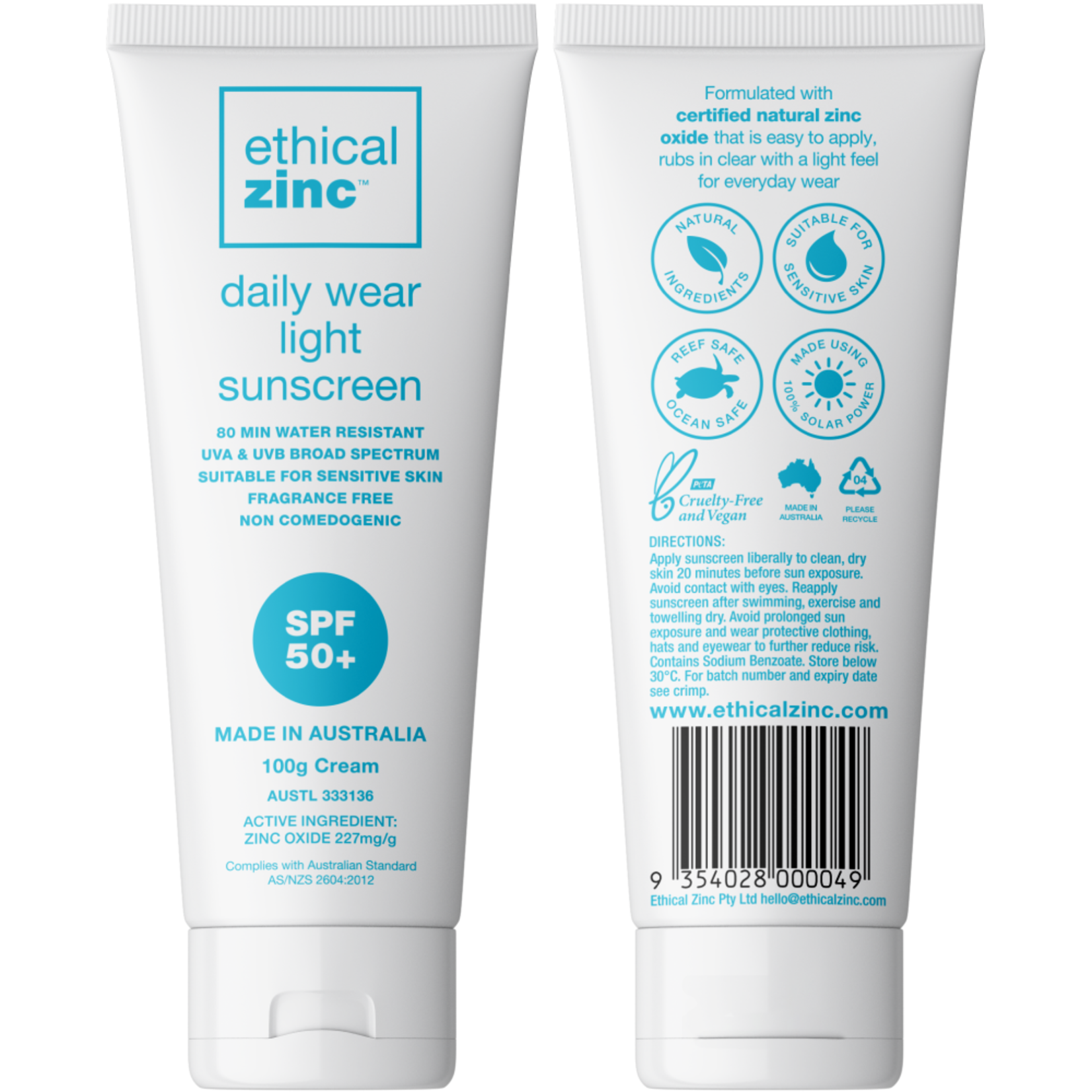 Ethical Zinc Ethical Zinc Daily Wear Light Sunscreen 100g