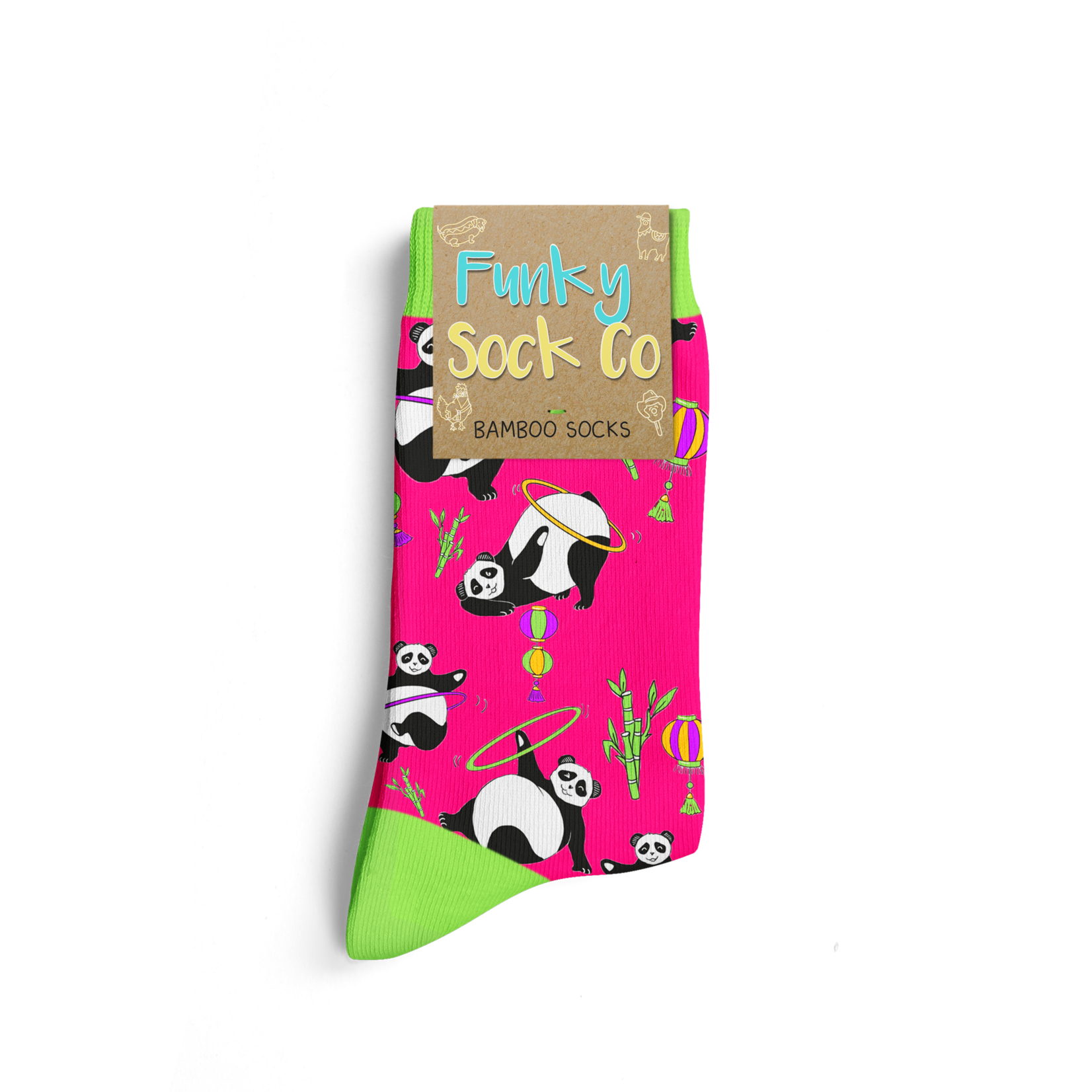 Funky Sock Co. Funky Sock Co. Bamboo Socks Hoola Hooping Pandas