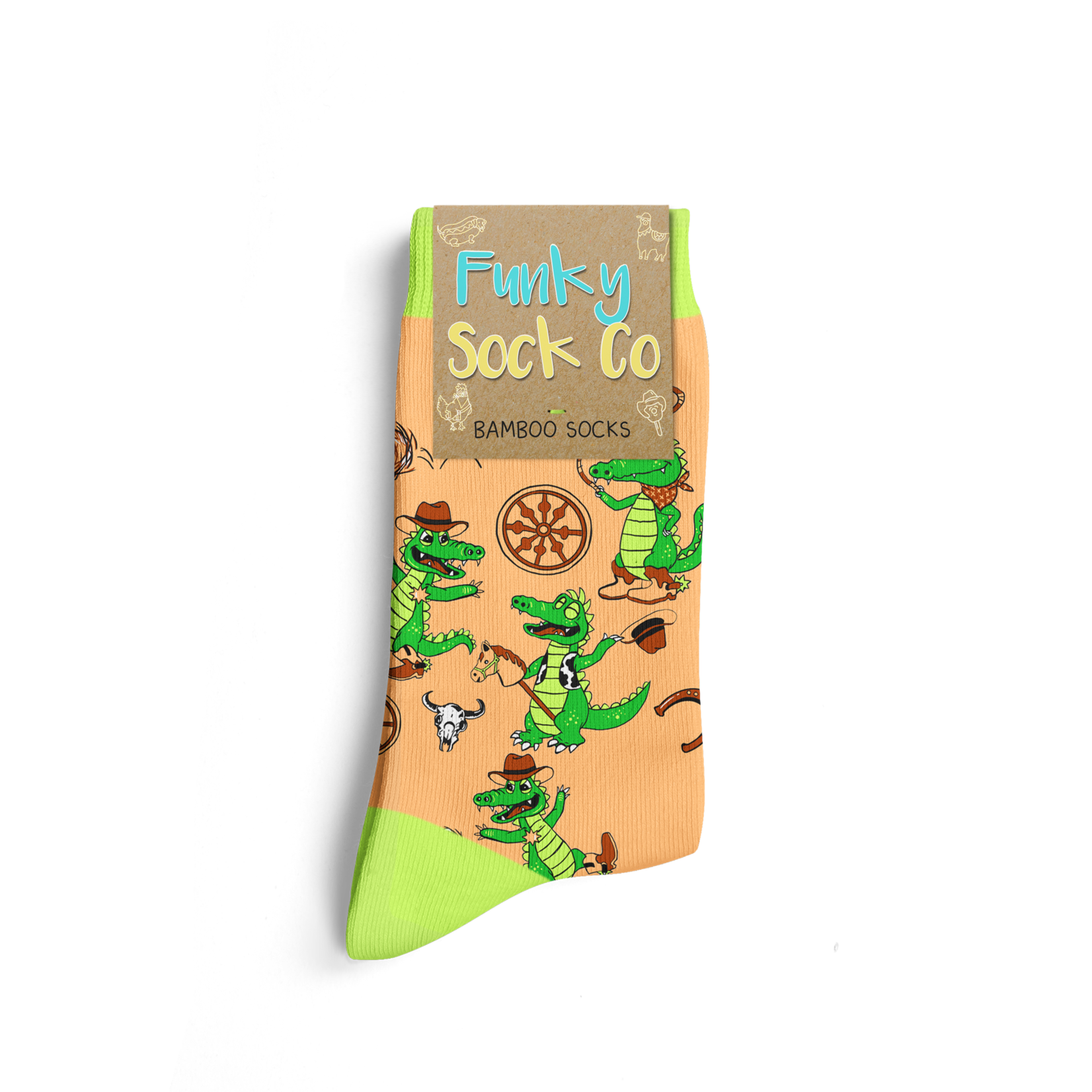 Funky Sock Co. Funky Sock Co. Bamboo Socks Cowboy Crocodiles