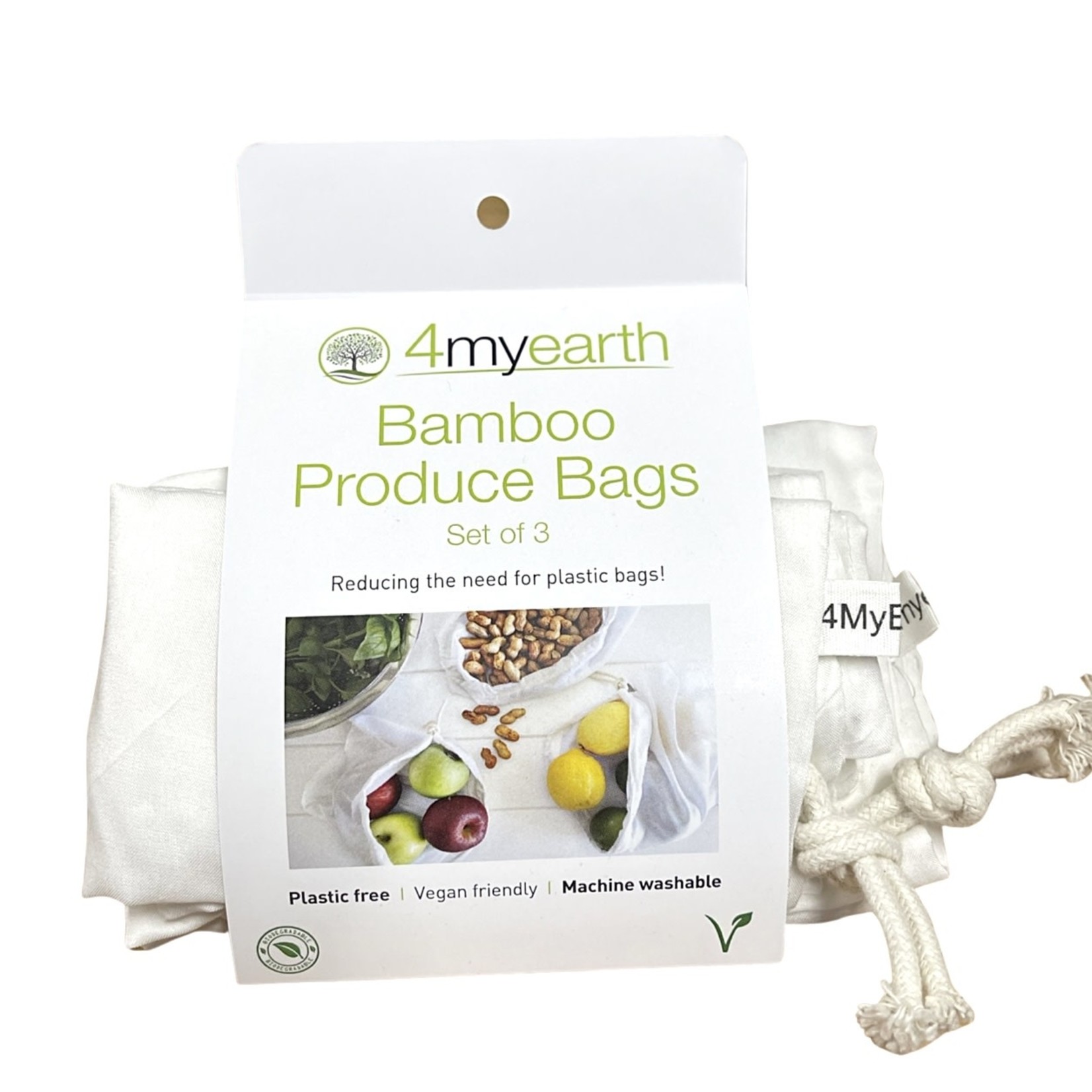 4 My Earth 4 My Earth Bamboo Produce Bags 3 Pack