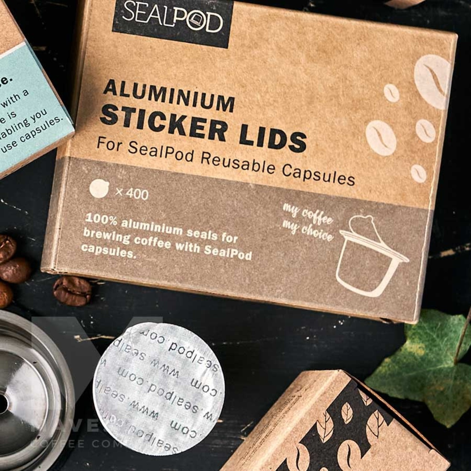 SealPod SealPod Aluminium Sticker Lids 400 pack