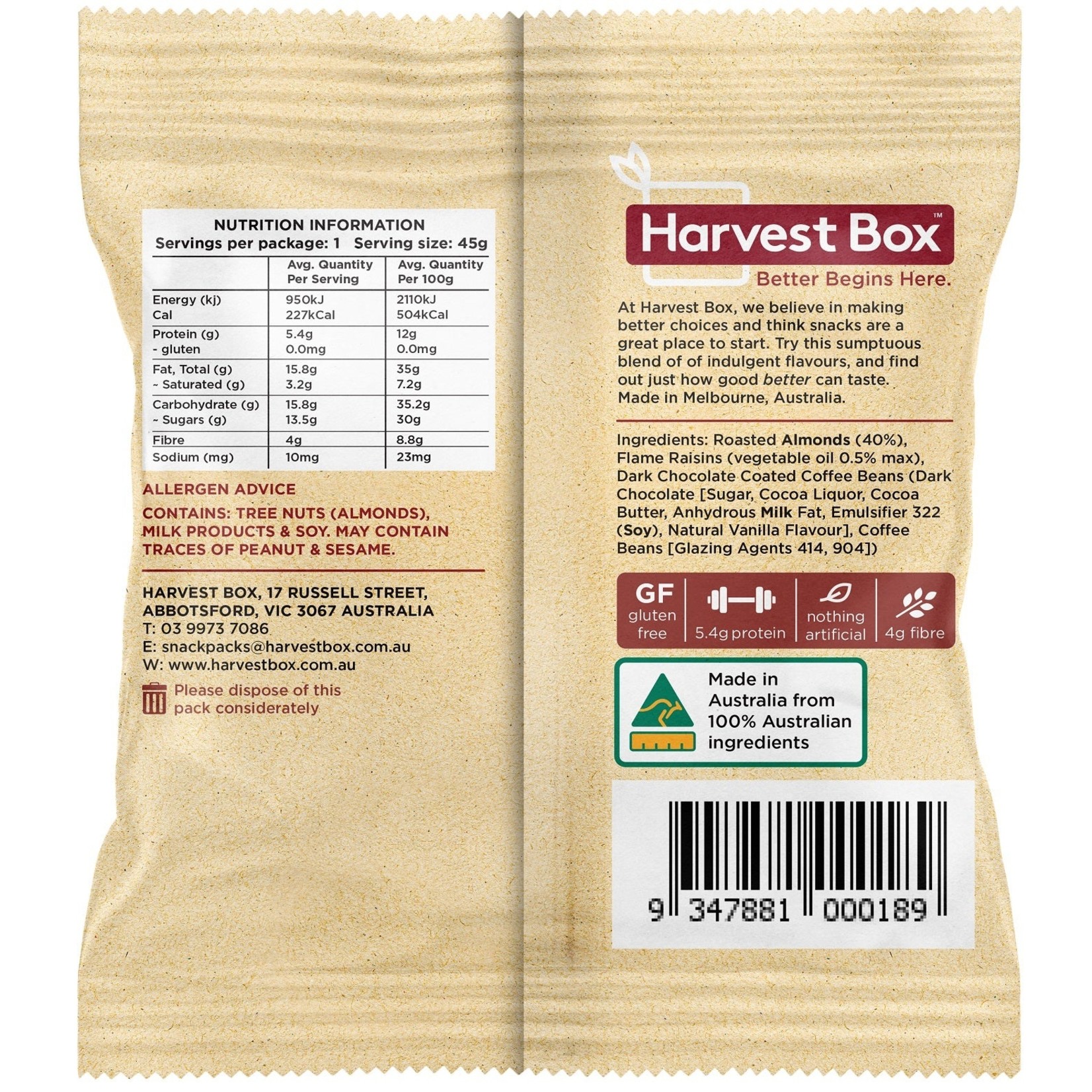 Harvest Box Harvest Box Almond Latte Nut Pack