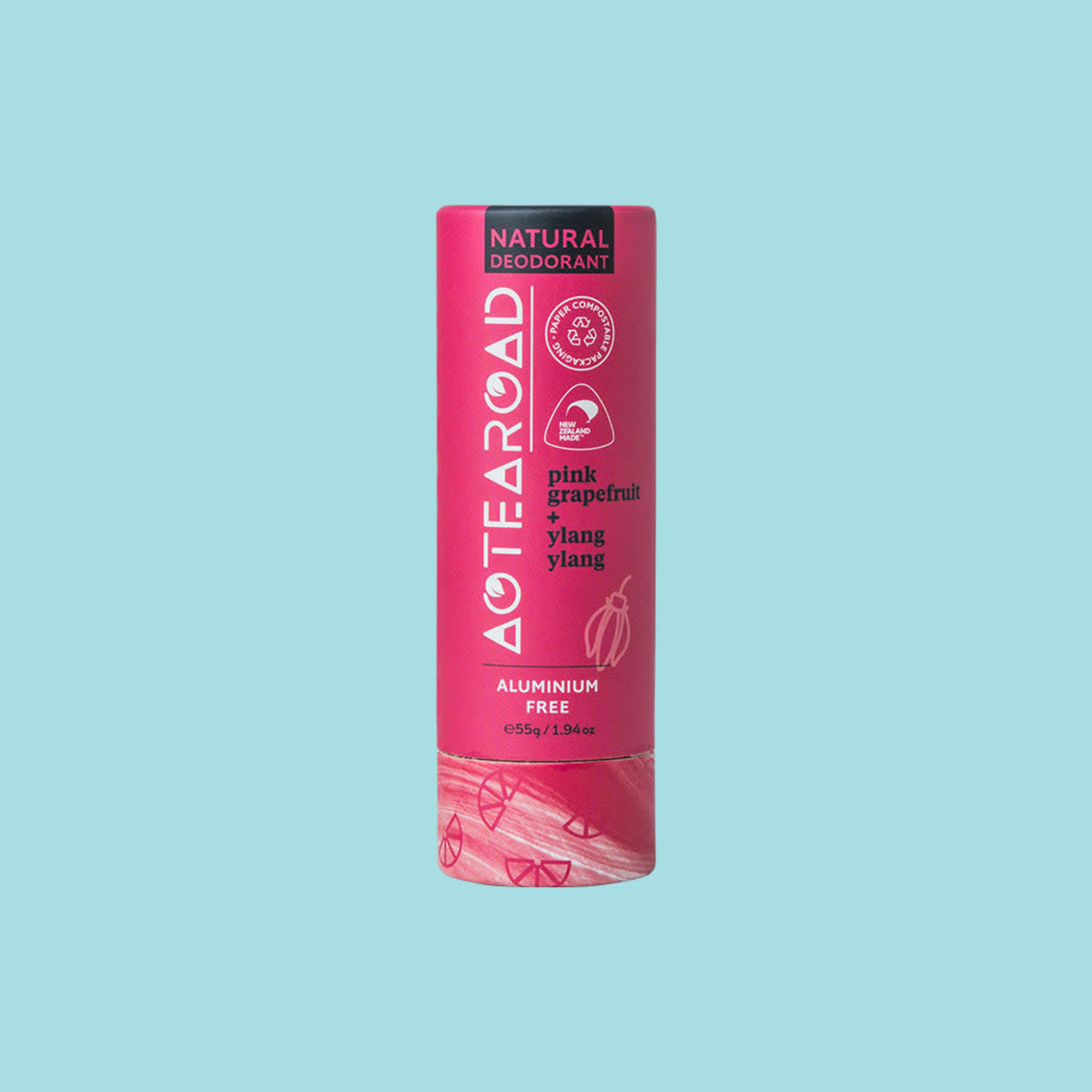 Aotearoad Aotearoad Deodorant Stick Pink Grapefruit + Ylang Ylang