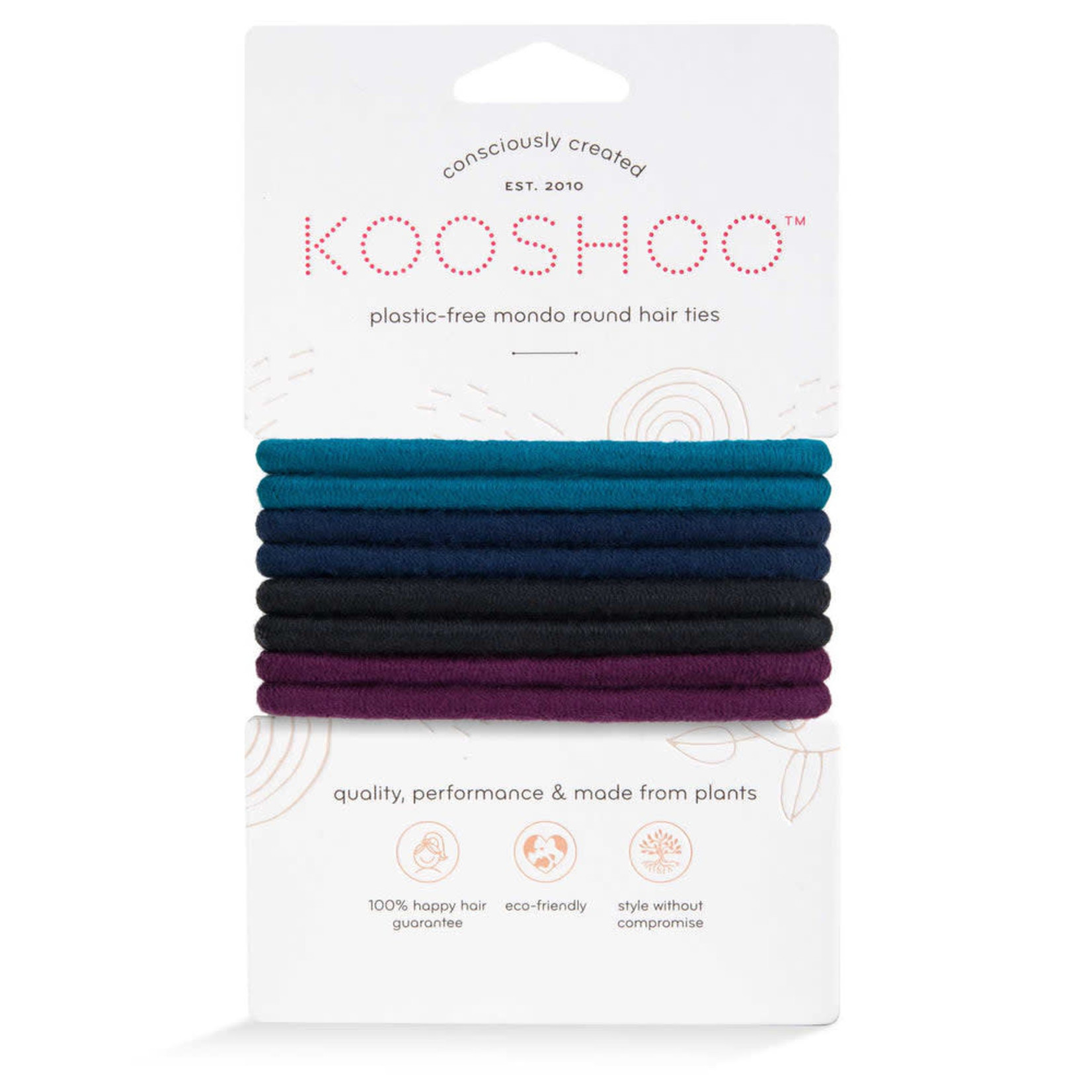 Kooshoo KOOSHOO Plastic-Free Mondo Round Hair Ties 8 pack