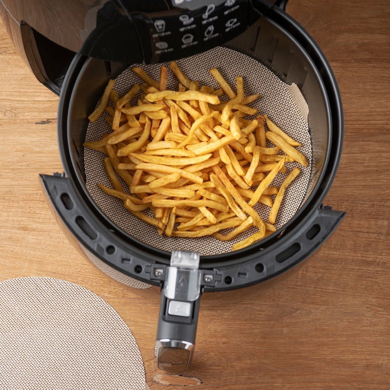 2 new reusable, non-stick air fryer liners—multipurpose and oil